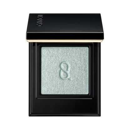 SUQQU Mono Look Eyes P-04 single colour eyeshadow palette with creamy powder swatch in pearlescent prism green blue finish, the best eyeshadow pearls and finest textures from Japan.