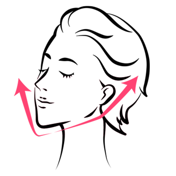 Illustration of a female face with arrows