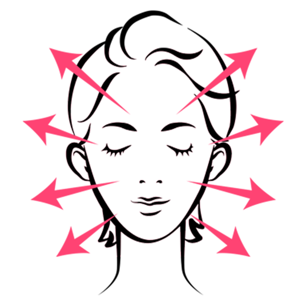 Illustration of a female face with arrows