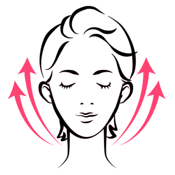 Illustration of a female face with arrows