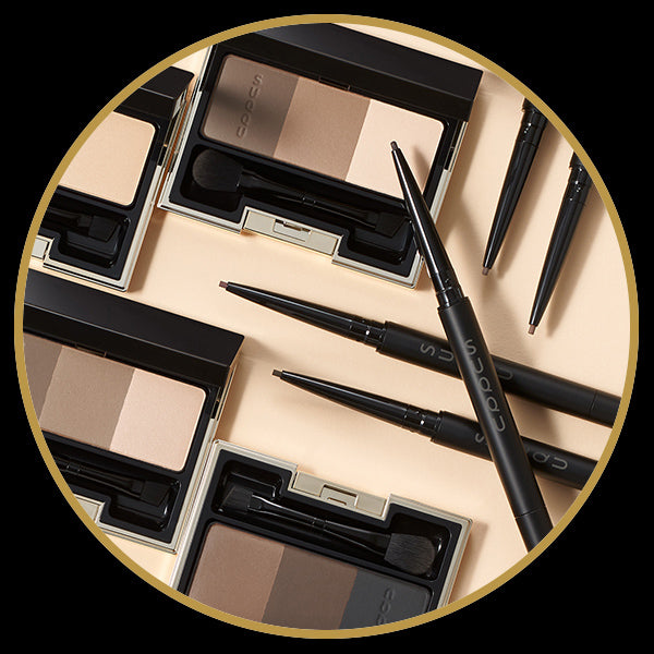 Eyebrow make up products grouped