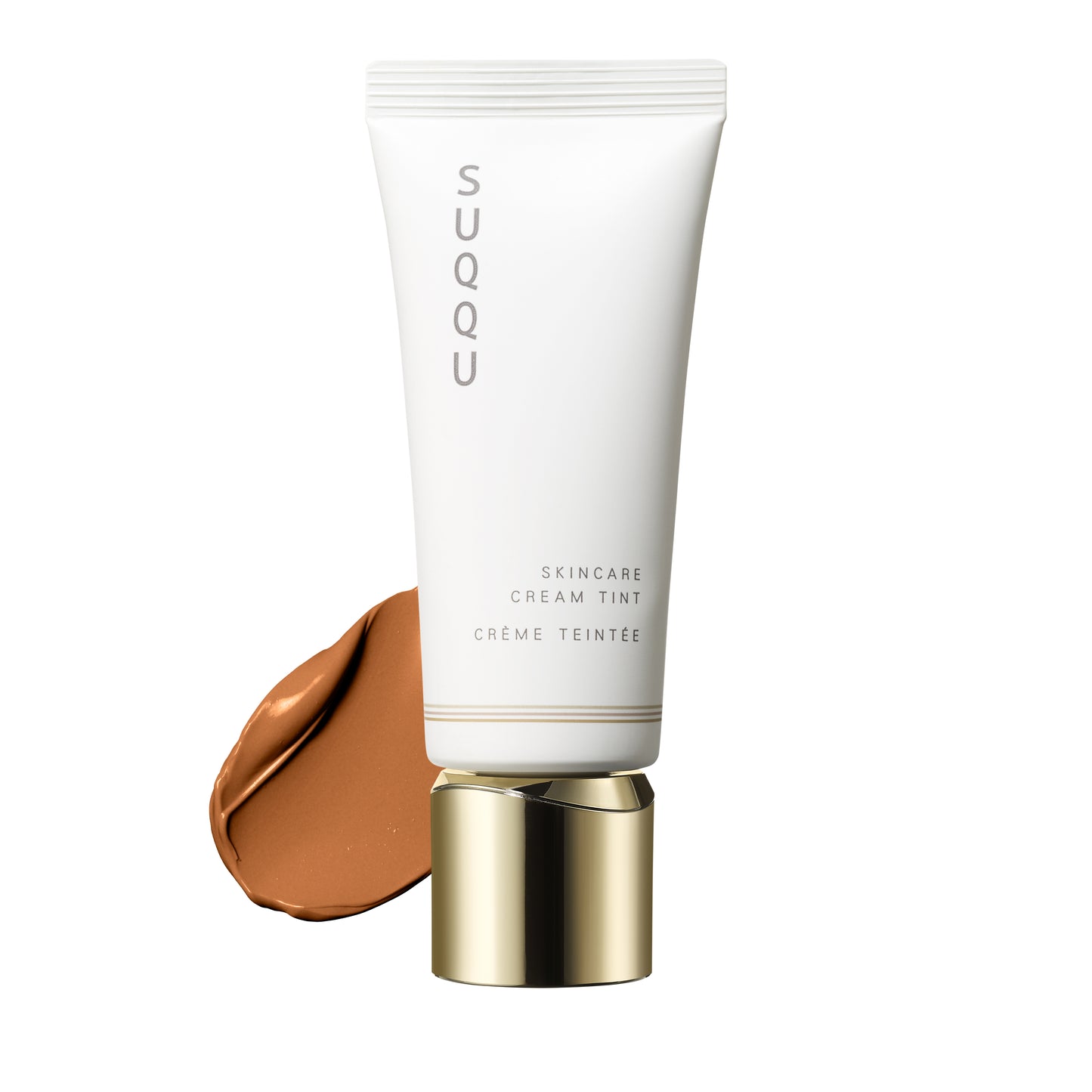 SUQQU Skincare Cream Tint 50, foundation tube with colour swatch texture.
