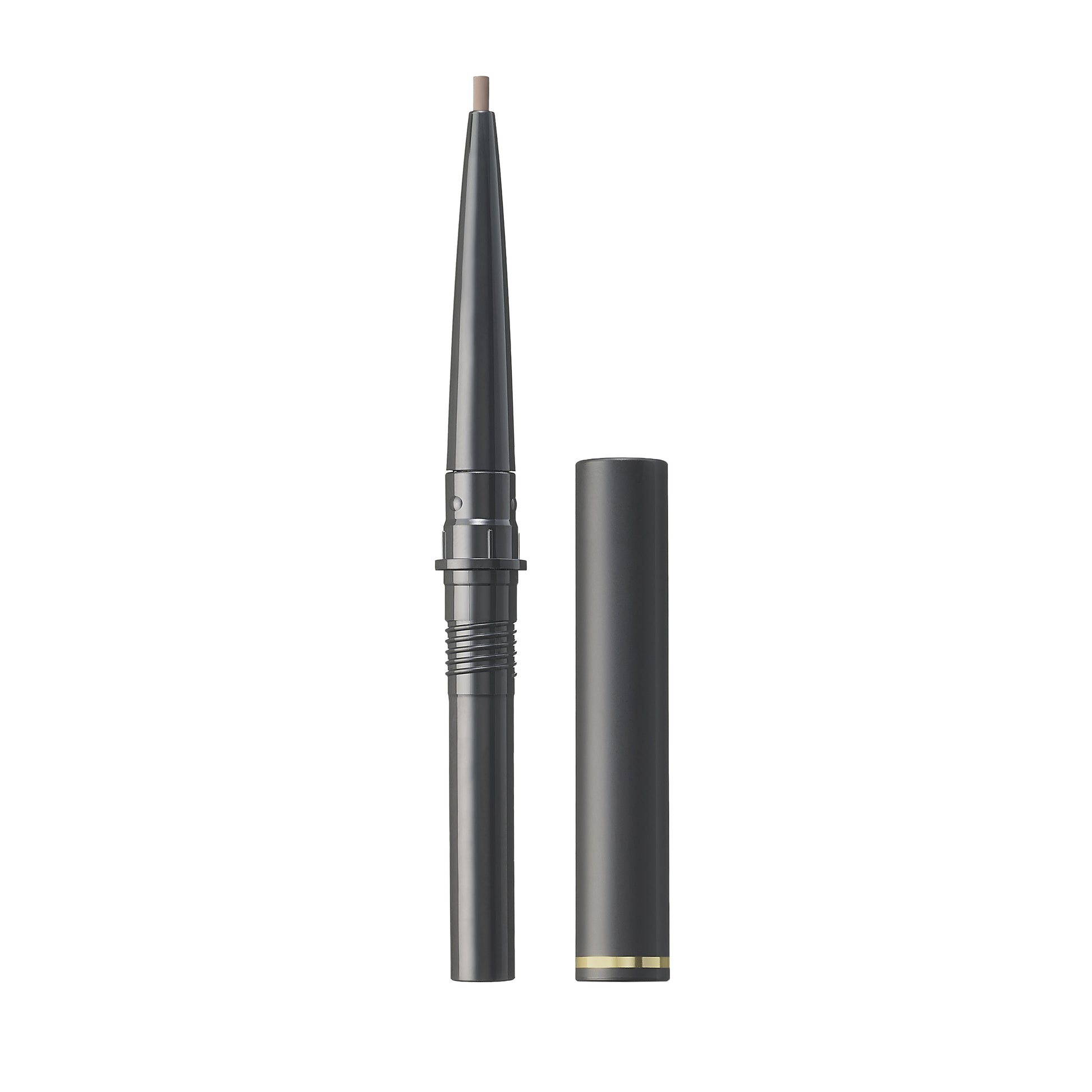 SUQQU Smooth Eyebrow Pencil Refill 02 Brown colour eyebrow make up product with lid open on plain background.