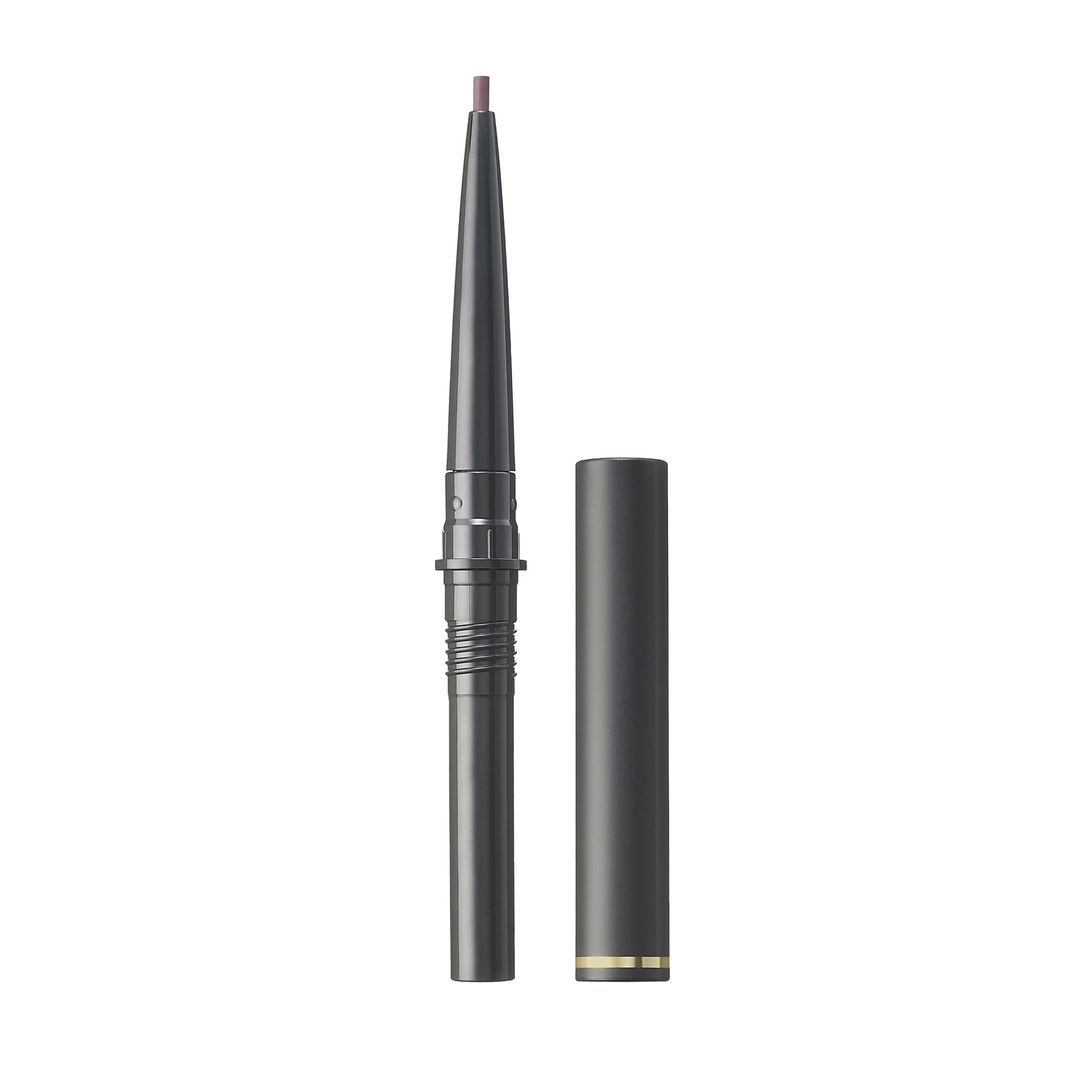 SUQQU Smooth Eyebrow Pencil Refill 04 Mauve colour eyebrow make up product with lid open on plain background.