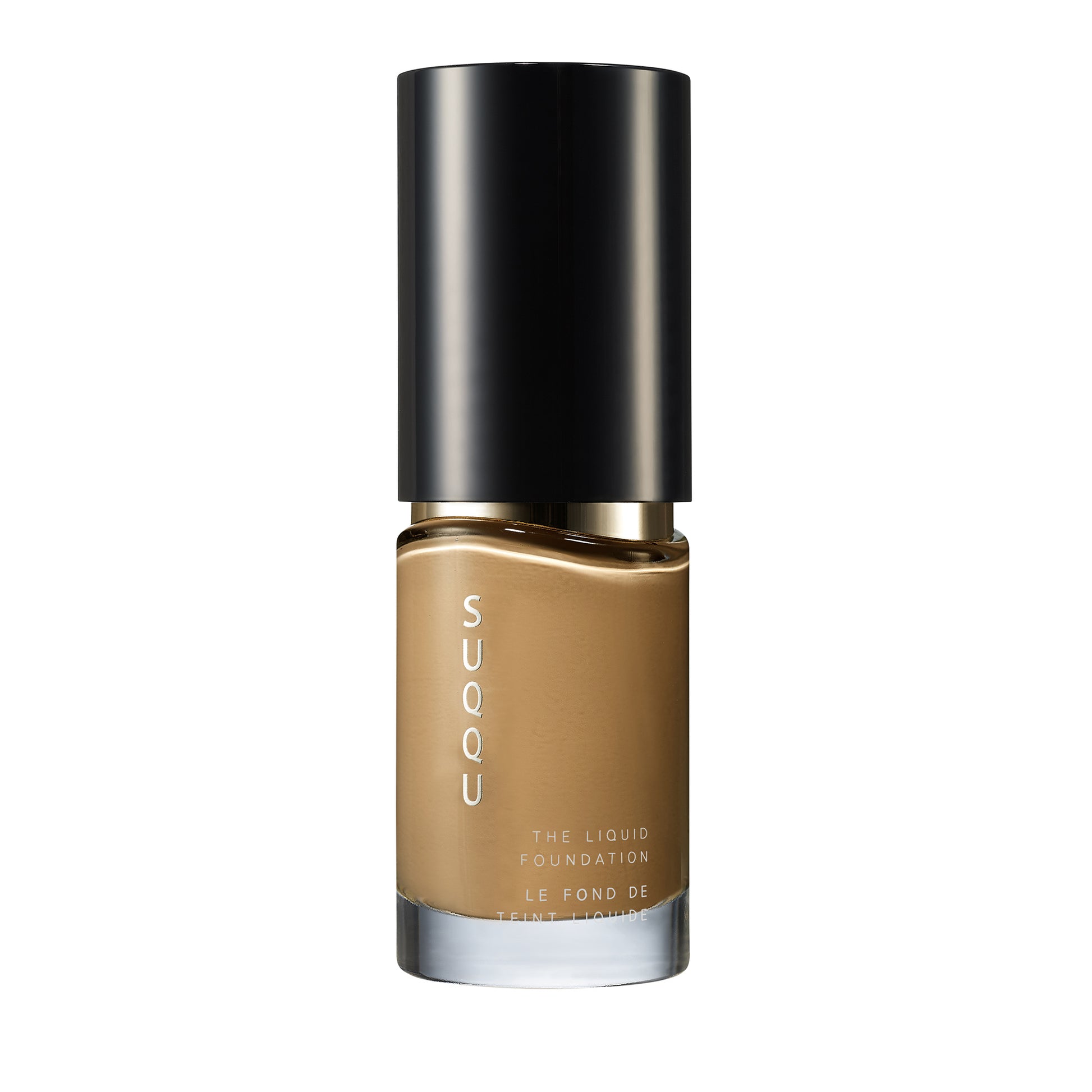 SUQQU The Liquid Foundation 140 luxury finest Japanese base make up bottle on plain background.