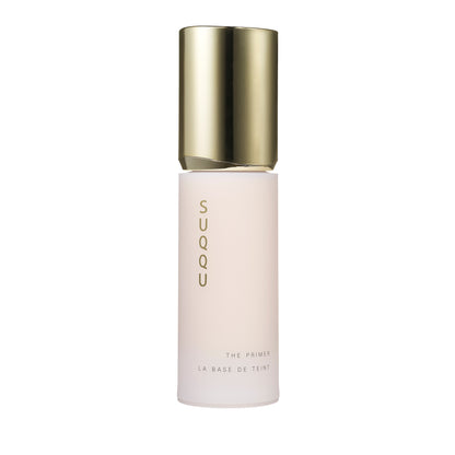 SUQQU The Primer luxury base make up product bottle on plain background.