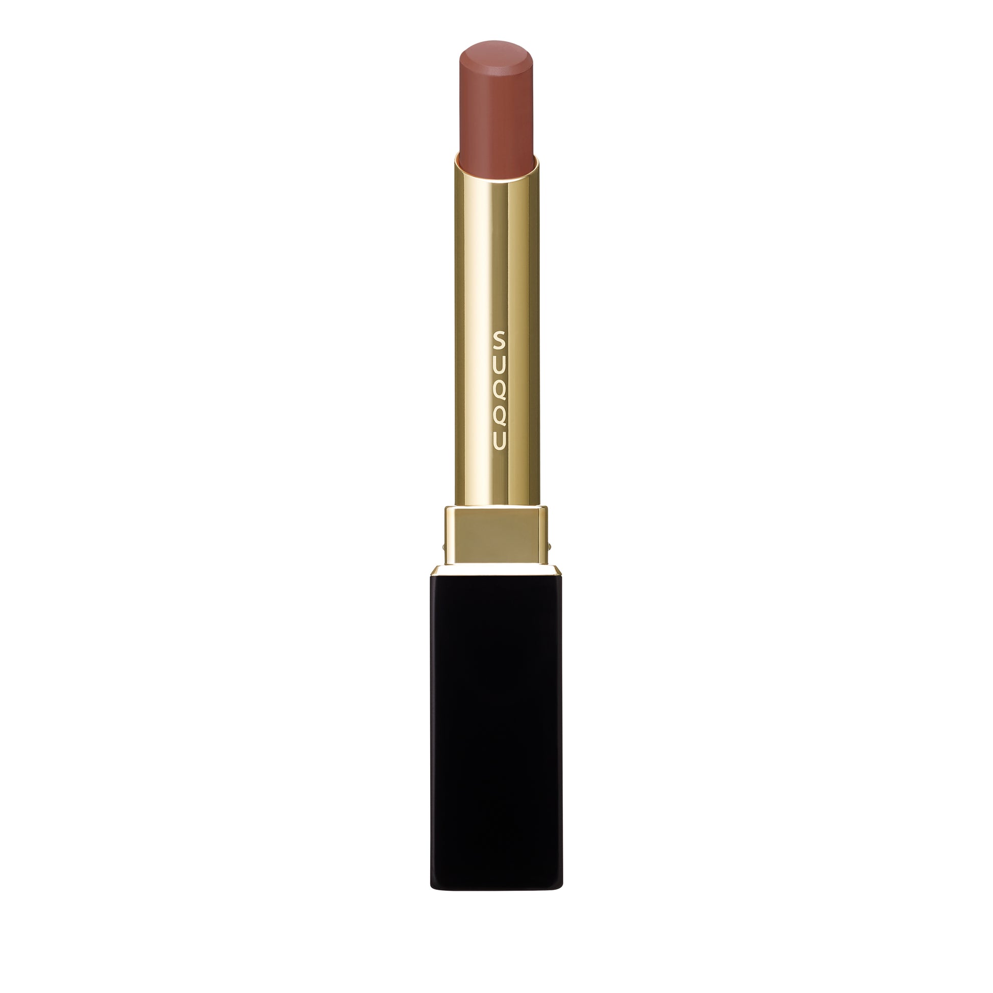 SUQQU Velvet Fit Lipstick 108 Refill lipstick with case open in beautiful smoky rose colour.