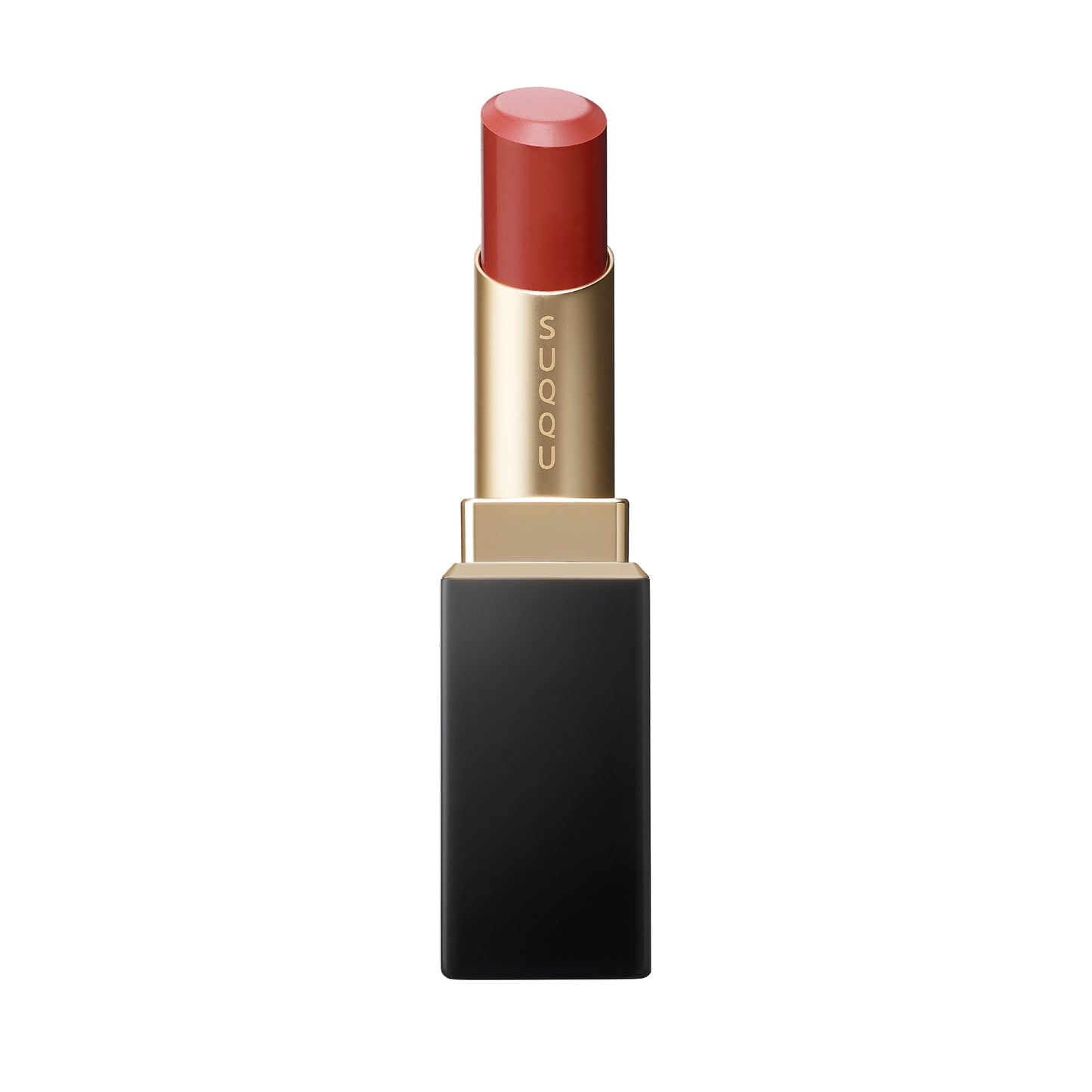 SUQQU Vibrant Rich Lipstick 07 classic red luxury Japanese lip colour make up product on plain background.