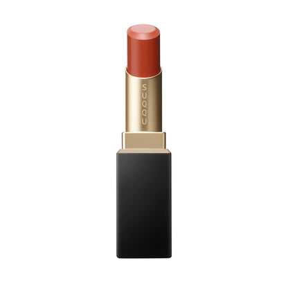 SUQQU Vibrant Rich Lipstick 08 orange red luxury Japanese lip colour make up product on plain background.