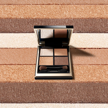 SUQQU Signature Color Eyes 15 palette with swatch colour texture background.