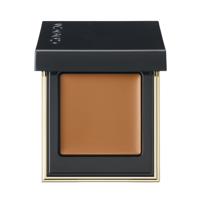 SUQQU Tone Touch Eyes 112 Light brown single eyeshadow make up palette product with lid open on plain background.