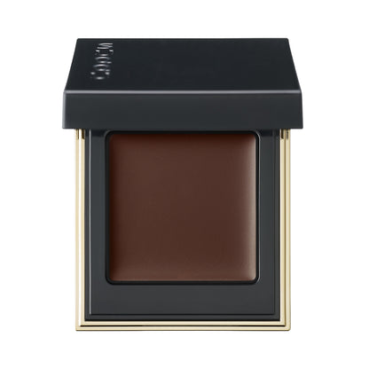 SUQQU Tone Touch Eyes 113 dark brown single eyeshadow make up palette product with lid open on plain background.